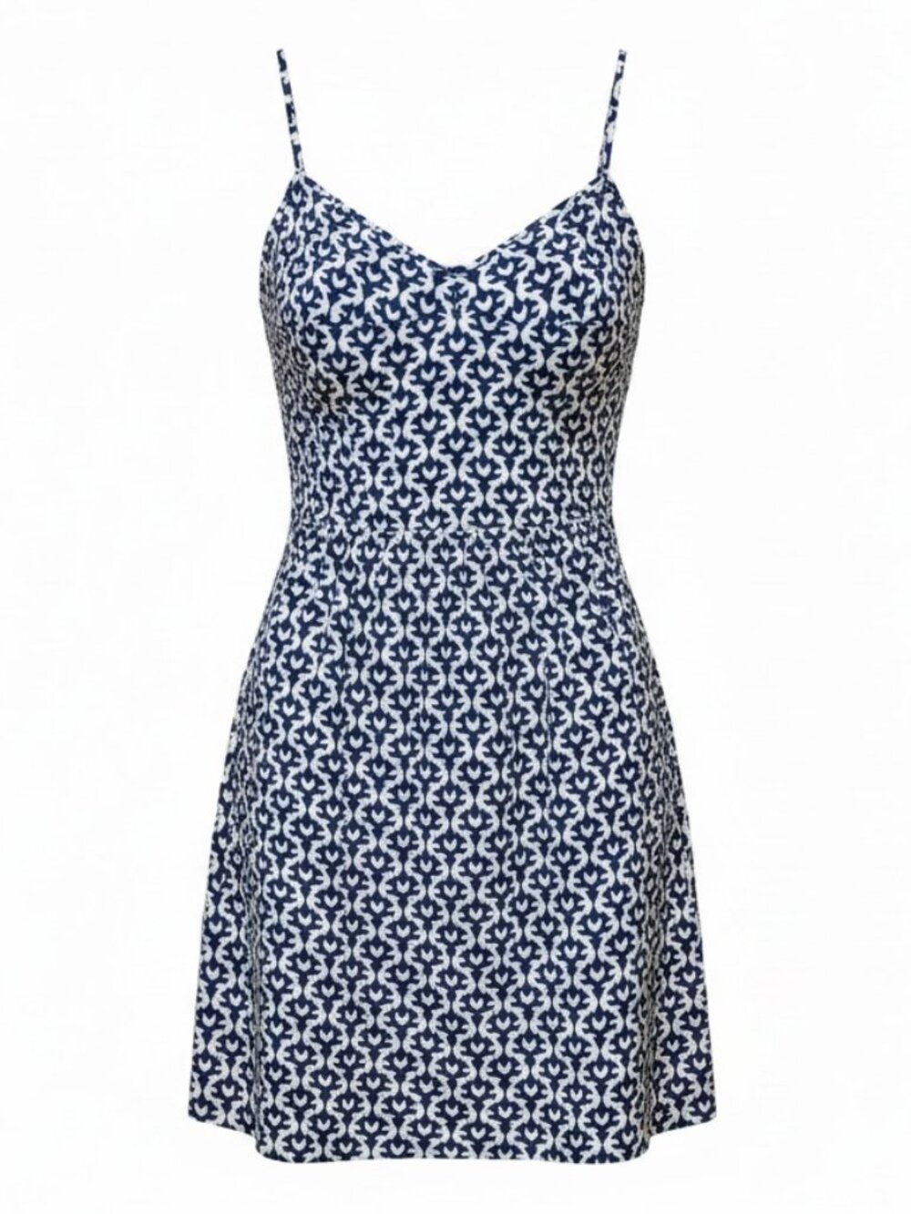 J Crew Cami Dress Blue & White Lined with Pockets Adjustable Straps Nautical 6